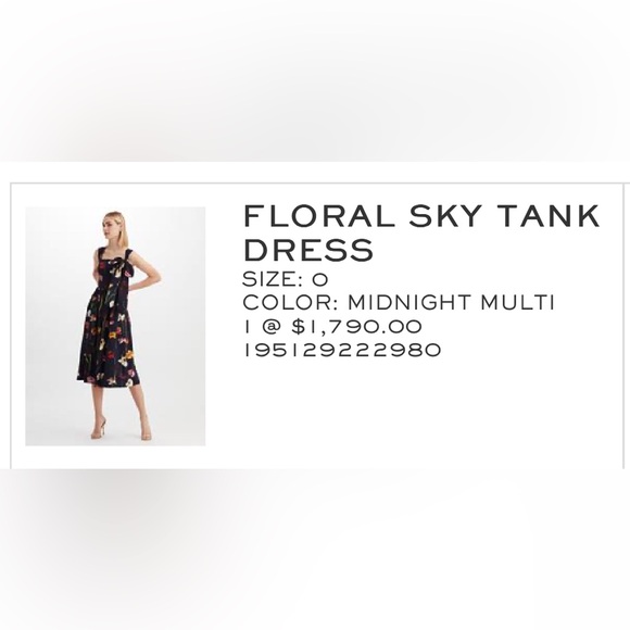 Oscar de la Renta Tulip Floral Midnight Sky Tank Dress - Picture 6 of 6